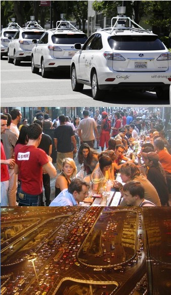 (Cities either balance or create tension between human interaction and transport; how will self-driving cars change that equation?)